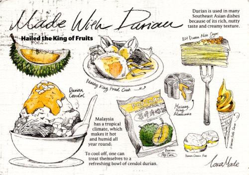 illustration of a menu of the restaurant with a slice of fruit