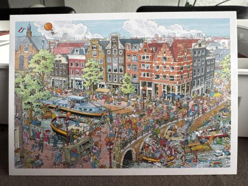 Colorful painting of Amsterdam. Amsterdam is the capital and most populous city of the Netherlands.