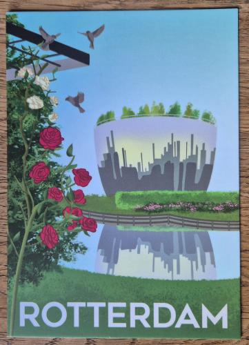 Postcard with the image of the city of Rotterdam.