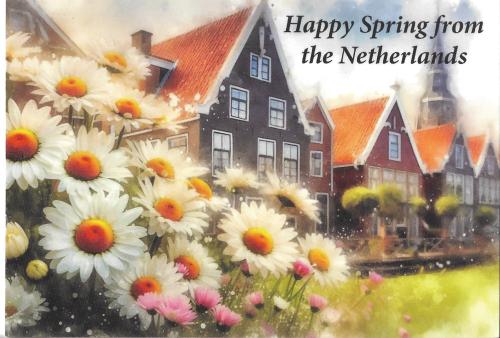 Postcard with the image of a village in the Netherlands. Postcard with the image of the village.