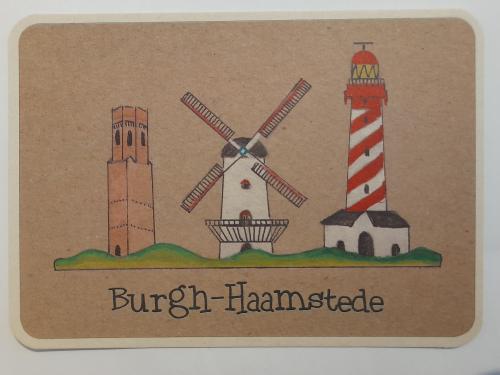 british history label with old windmills on paper background