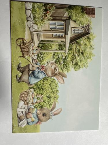 Children's drawing of a small house with a rabbit in the form of a house