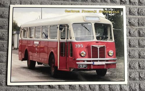 A postcard printed in the USSR shows a bus.