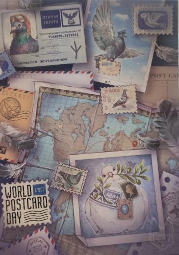 Vintage postage stamps and postcards from around the world. Background