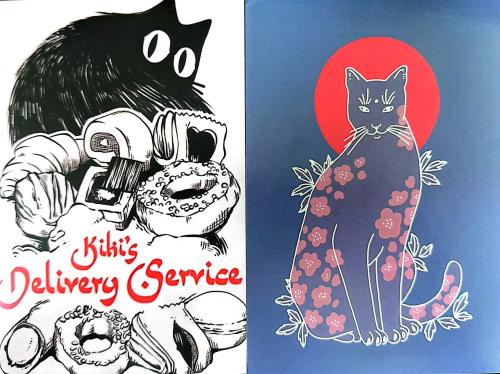 Illustration of a cat with a camera in his hand. Retro style.