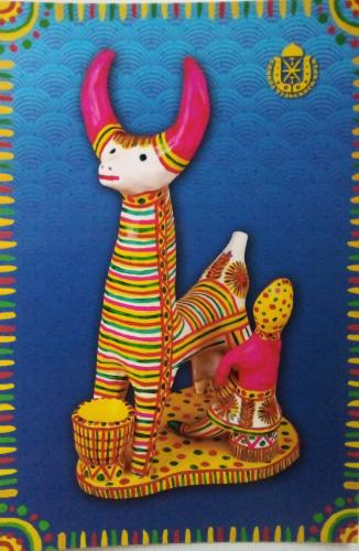 Colorful handicrafts on display at a local market in India