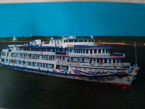 Tourist boat on the Volga River.