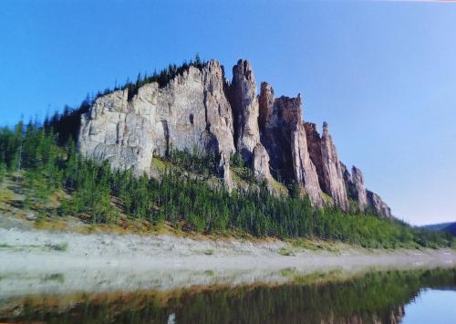 A beautiful landscape of a mountain lake in the Altai Mountains.