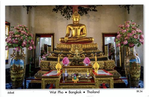 Buddha statue in the temple, Wat Phra That Doi Kham, Chiang Mai, Thailand