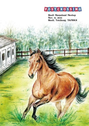 Horse on the farm. Hand drawn watercolor illustration. Isolated on white background.