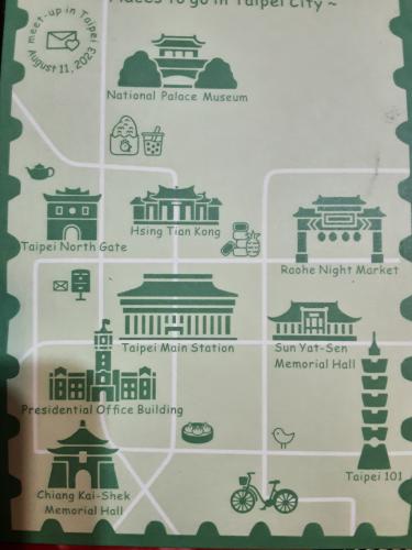 Tourist map of the city of Taipei, Taiwan, Asia