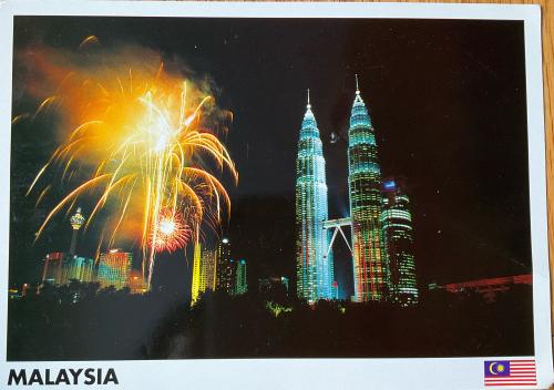 Postcard printed in Malaysia dedicated to Malaysia's new year celebration.