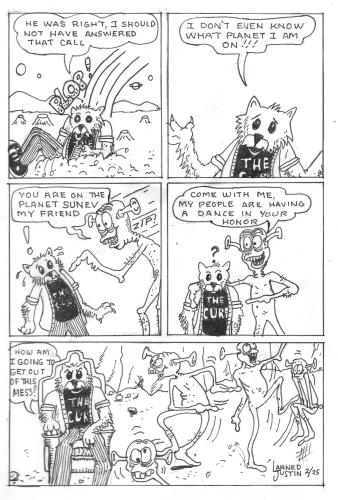 Black and white comic book page for kids with monsters. Vector illustration.
