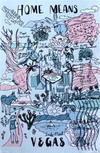 Hand drawn doodle of different tropical plants in the water.