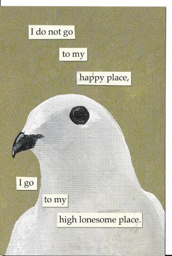 Postage stamp with the image of a dove on a gray background