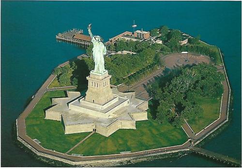 Statue of Liberty in New York City, USA. Top view.
