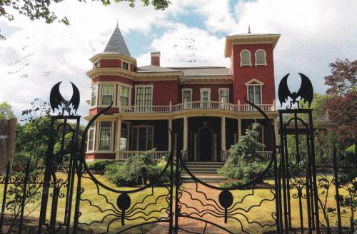 A view of the entrance to a historic mansion in West Virginia.