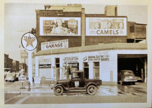 USSR - CIRCA 1960s: An antique photo shows a gas station, circa 1960s