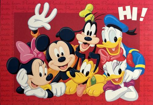 cartoon scene with group of animals having fun - illustration for children