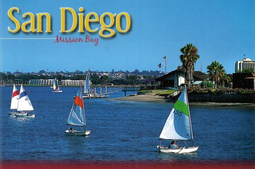 Sailboats on the water in San Diego, California, USA