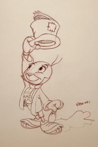 Drawing of a little boy with a stethoscope and hat