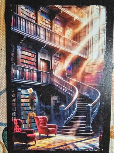 A postcard printed in the UK shows image of the Library, circa 2015.