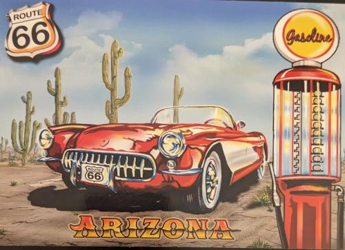 Route 66 in Arizona, USA. Route 66 is the most popular tourist attraction in Arizona.