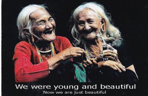 A stamp printed in Russia shows portrait of the old couple, circa 2016
