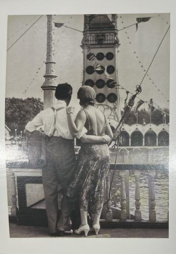 Couple in love in Venice, Italy. Photo in old image style