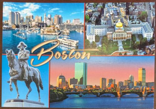 Postcard of the Boston skyline.