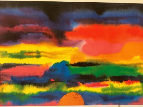 Abstract watercolor background. Hand-drawn illustration. Modern art.
