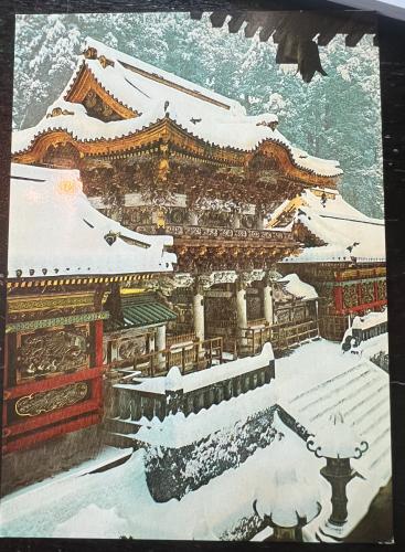 Tibetan temple in winter with snow in Beijing, China
