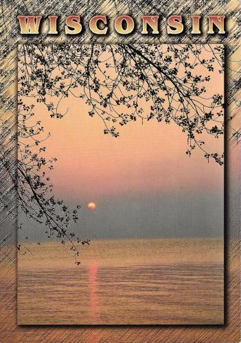 grunge background with a picture of the sea and the sun