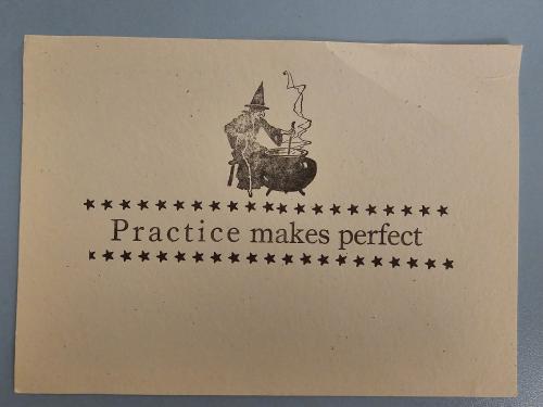 Vintage postcard with the image of a pirate on a blue background