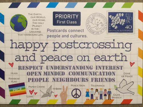 Postal envelope with the image of the international day of peace.